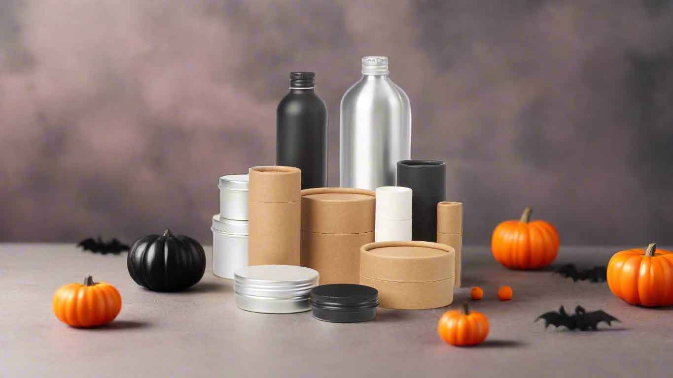 Imballaggio sostenibile con decorazioni per Halloween