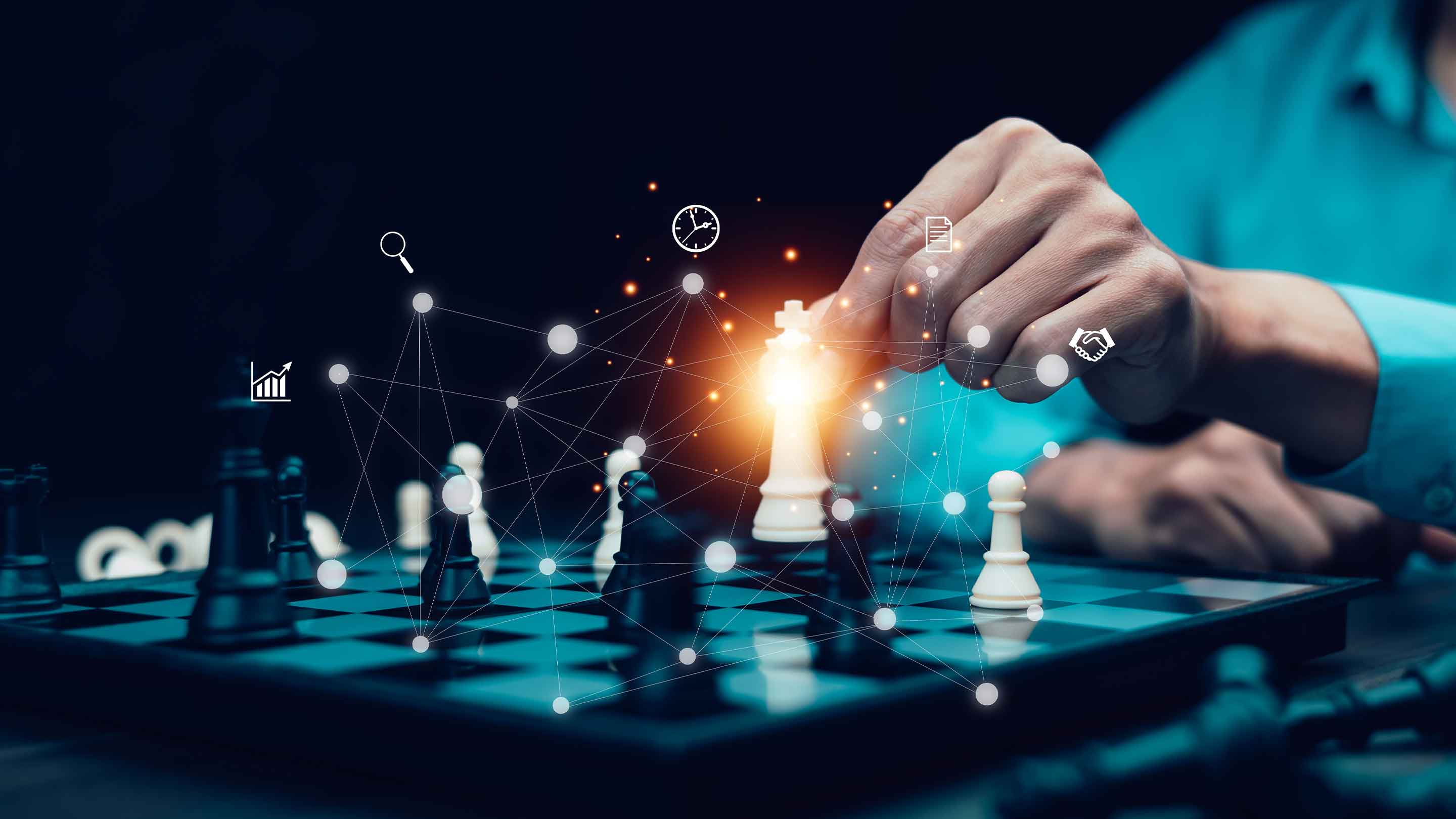 Image représentant une stratégie de marketing à l'aide d'un joueur d'échecs
