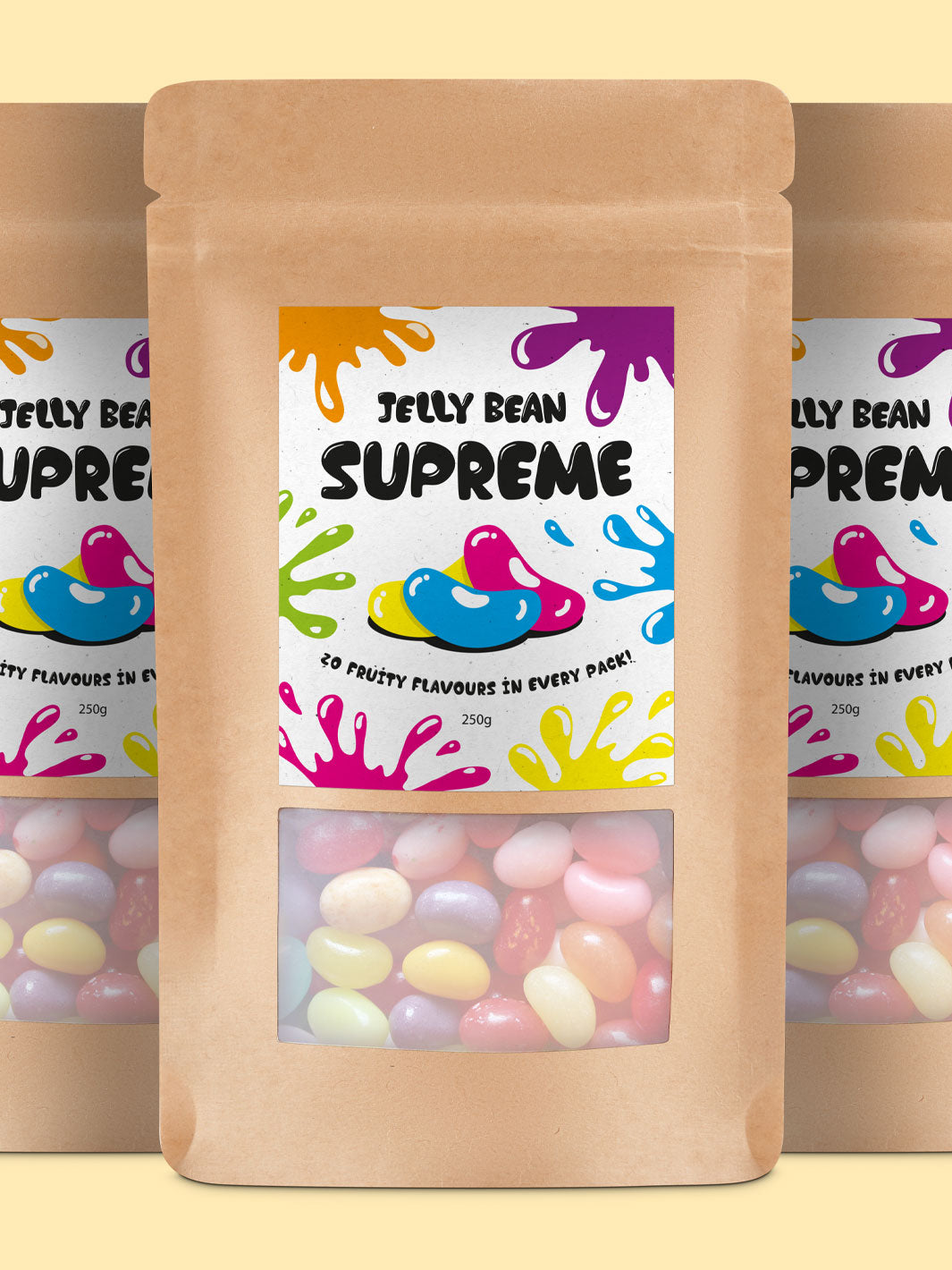 Sacchetto stand up etichettato per contenere le caramelle gommose