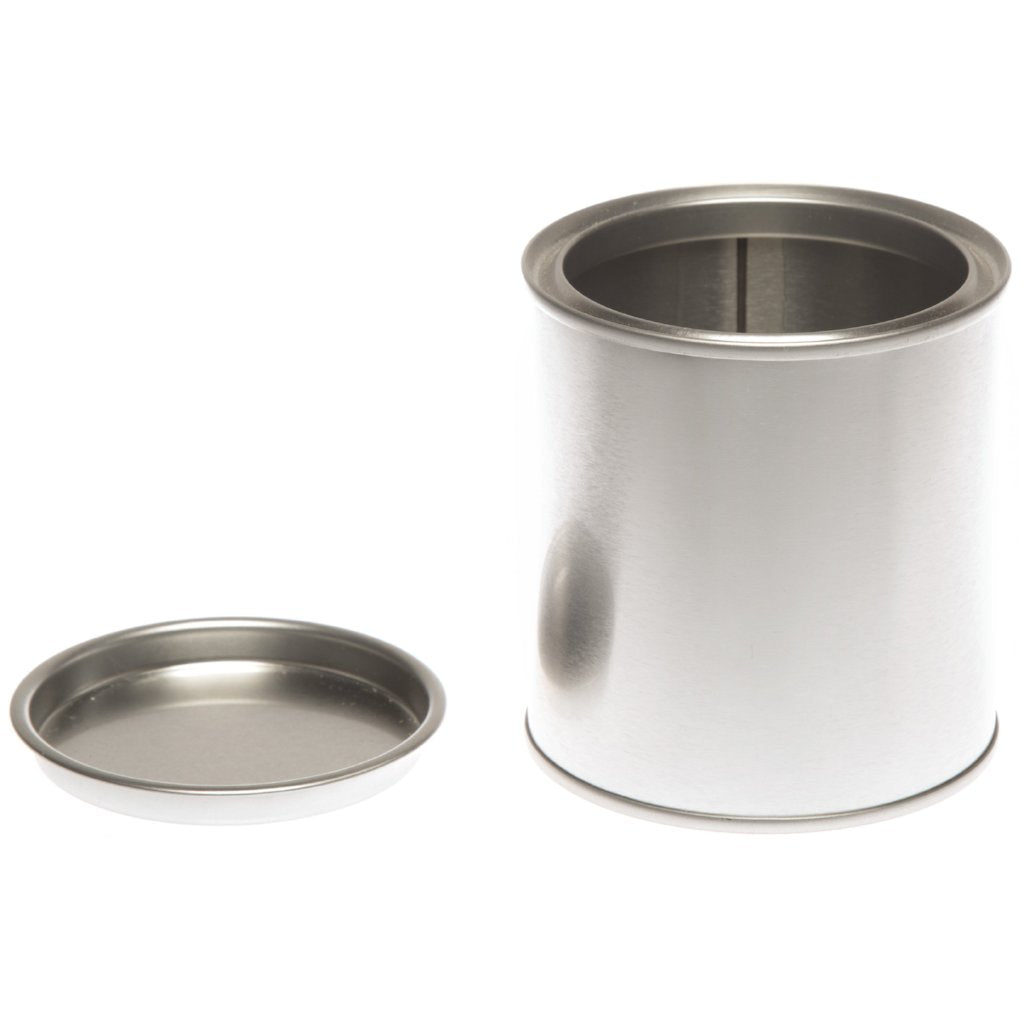 Contenitore in latta piccolo stile "barattolo di vernice" con coperchio sollevabile