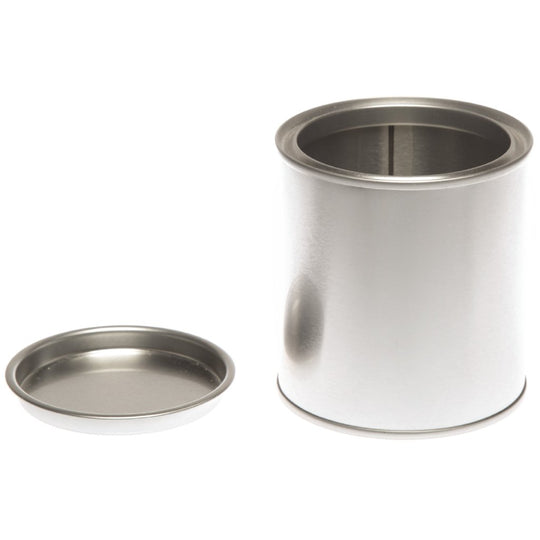 Contenitore in latta piccolo stile "barattolo di vernice" con coperchio sollevabile