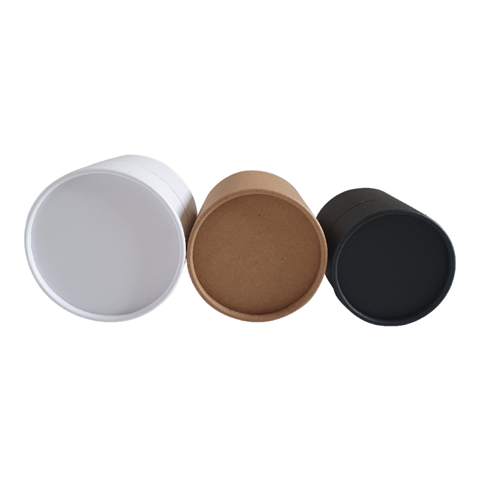  Tubi in cartone multiuso nero, kraft marrone e bianco - vista dall'alto