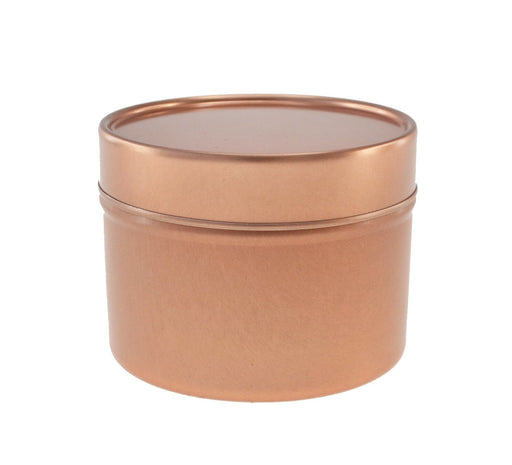 Barattoli in latta tondi senza saldatura con coperchio a scorrimento uniforme color oro rosa